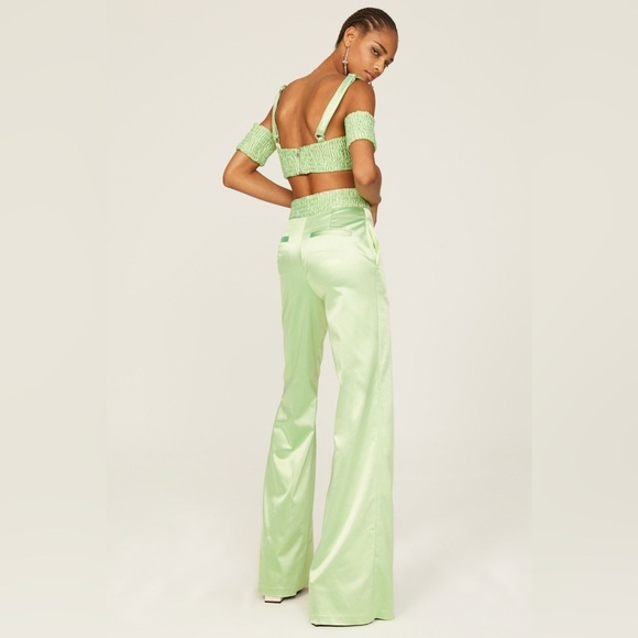 Aliette Green Silk Pants GUC - Picture 3 of 14